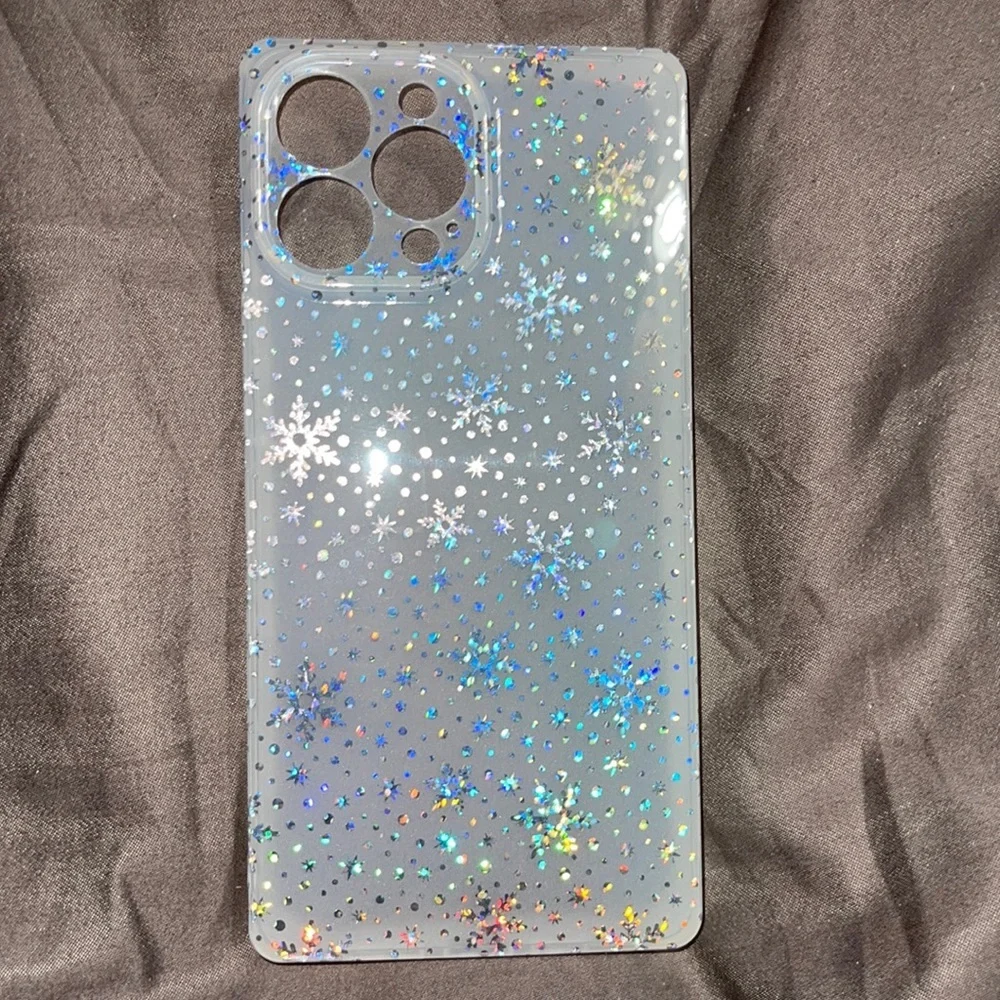 New iridescent snowflake iPhone 13 pro max case